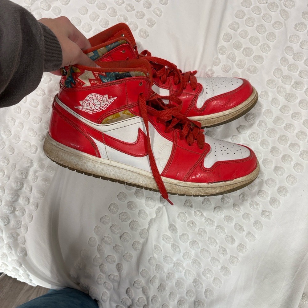 Jordan Red and White Women's Sneakers